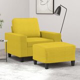  The Living Store Fotelj s stolčkom za noge svetlo rumen 60 cm blago - Kavč S Stolčkom Za Noge, (21485171) Cene