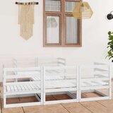  Sedežna garnitura 6-delna bela trdna borovina | Shoptok.si