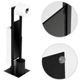 ModernHome stalak za toaletni papir s držačem i četkom za WC, crni | shoptok.hr