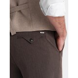 Ombre Men's chino pants with elastic waistband SLIM FIT - chocolate | Eponuda.ba