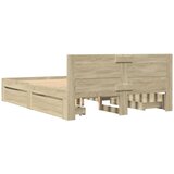  Okvir za krevet s uzglavljem boja hrasta 120x200 cm drveni | shoptok.hr