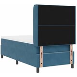 Box spring krevet s LED trakama Plava 80 x 200 cm Baršun - Tamno plava 80 x 200 cm Prošiveno gumbima | shoptok.hr