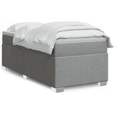 vidaXL Box spring postelja z vzmetnico svetlo siva 90x190 cm blago | Shoptok.si