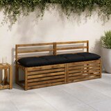  Jastučići za klupe VIANEN 2 kom. 100% poliester Crna - Crna 160 x 40 x 12 cm | shoptok.hr