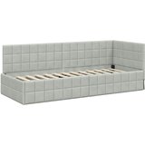  Kutni okvir kreveta Svijetlo siva 80 cm x 200 cm Baršun | shoptok.hr