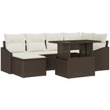 vidaXL vrtna sofa Set 7 Kremna in temno rjava Ratan in poliester, (22064976) | Shoptok.si