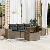 Maison Chic Seti vrtnega pohištva - Vrtna garnitura - Vrtni pohištvo set 5-delna z blazinami siv poli ratan, (21814207) | Shoptok.si