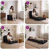 SOFA na razvlačenje 90 x 63 x 45 cm Crna | shoptok.hr