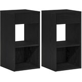  Noćni ormarići s ladicom 2 kom crni hrast 35x34x66,5 cm | shoptok.hr