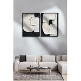 WALLXPERT Ersy2Lımodel12-Sıyah Multicolor Decorative Framed MDF Painting (2 Pieces) u