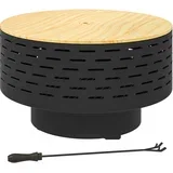 Posuda za vatru 3-u-1 Ø60x39 cm nehrđajući čelik mrežica za iskre tamno siva