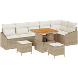  9-dijelni Vrtni Sofa Set s Jastucima Bež Poli Ratan Acacia 2-sjedalna Vrtna Sofa s Jastucima Bež Poli Ratan 3-dijelni Vrtni Se | shoptok.hr