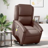 Maison Chic masažni naslanjač - Relax naslanjač s funkcijo vstajanja rjavo umetno usnje, (22061677) | Shoptok.si