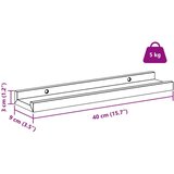  Stenska polica s polico 2 pcs Bež 40 x 9 x 3 cm Konstruiran les, (5000201219) | Shoptok.si