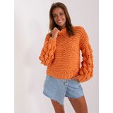 Fashion Hunters Orange oversize sweater with thick knitwear Cene