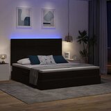  LED krevet za pohranu s madracem Crna 180 x 200 cm Baršun | shoptok.hr