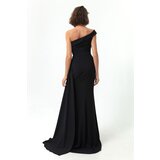 Lafaba Women's Black One-Shoulder Long Evening Dress with Stones. | shoptok.hr