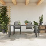  Vrtni stol crni 190 x 90 x 74 cm aluminijum i staklo | Eponuda.com