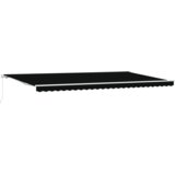 vidaXL Ročna retractibilna tenda Črna 600x300 cm, Zamenjava tkanine za tendo 6x3 m Črna | Shoptok.si