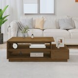 vidaXL Klubska mizica medeno rjava 120x50x40,5 cm trdna borovina Cene