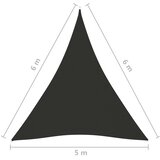  Jedro protiv sunca od tkanine trokutasto 5 x 6 x 6 m antracit | shoptok.hr
