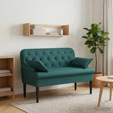 vidaXL Ljubavni kauč s gumbima Tamnozelena 111 x 68 x 80 cm Tkanina Cijene