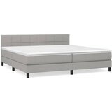 vidaXL Box spring postelja z vzmetnico svetlo siva 200x200 cm blago, (20791487) Cene