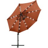  Vrtni senčnik z LED lučkami terakota 300 cm | Shoptok.si
