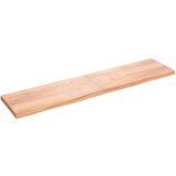vidaXL Stenska polica svetlo rjava 220x50x6 cm trdna hrastovina Cene