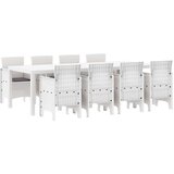  Vrtni Trpezarijski Set Set od 9 Beli Ratan Izdržljiv | shoptok.hr
