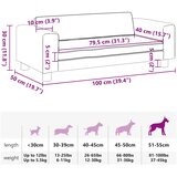  Krevet za pse s produžetkom smeđi 100 x 50 x 30 cm baršunasti | shoptok.hr