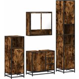 Maison Chic Kopalniška garnitura - Kopalniški sestavi 4-delna dimljeni hrast inženirski les, (21787247) | Shoptok.si