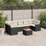 Maison Chic Seti vrtnega pohištva - Vrtna garnitura - Vrtni pohištvo set 8-delna z blazinami črn poli ratan, (21799739) | Shoptok.si