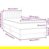 Box Spring krevet s madracem ružičasti 100x220 cm baršun | shoptok.hr