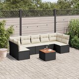  8-dijelni set vrtnih sofa od poliratana s jastucima crni | shoptok.hr