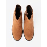 Shelvt Caramel ankle boots on a heel made of ecological suede | Shoptok.si