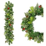 springos Girlanda 100 cm božično drevo s 50 toplo belimi LED lučkami zelene vrvice za božič., (21638358) | Shoptok.si
