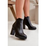 Boto Women's insulated ankle boots with high heel zip-up black Bioria | Shoptok.si