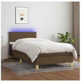 Box spring s madracem LED tamnosmeđi 100x200 cm tkanina | shoptok.hr