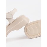 GOODIN Beige leather platform sandals | shoptok.hr
