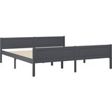 The Living Store Posteljni okvir iz trdne borovine siv 180x200 cm - Posteljni Okvir, (21525890) | Shoptok.si