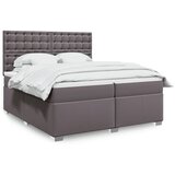  The Living Store Box spring postelja z vzmetnico siva 200x200 cm umetno usnje - Box Spring Postelja, (21496680) Cene