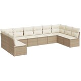  10-dijelni set vrtnih sofa s jastucima bež od poliratana 62 x 62 x 69 cm | Shoptok.si