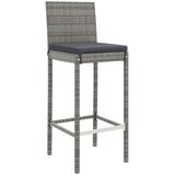  5-dijelni vrtni barski set od poliratana s jastucima sivi Siva 110 cm table length | shoptok.hr