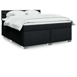 vidaXL Box spring postelja z vzmetnico črna 180x200 cm blago | Shoptok.si