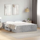  Okvir kreveta s ladicama siva boja betona 135x190 cm drveni | shoptok.hr