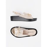 GOODIN Light beige wedge sandals with leather insole | Shoptok.si