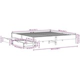  Okvir kreveta bez madraca bijeli 200x200 cm od masivne borovine | shoptok.hr