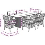 vidaXL 7-dijelni vrtni blagovaonski set sivi od poliratana | shoptok.hr