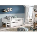 Vipack Bijeli podignuti dječji krevet od masivnog bora s prostorom za odlaganje s podnicom 90x200 cm Scott – | shoptok.hr